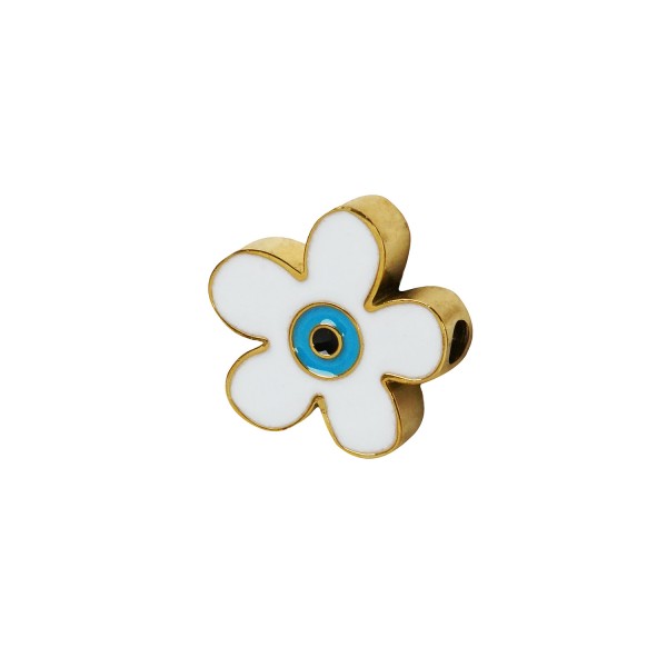 Ατσάλινο στοιχείο λουλούδι με σμάλτο -περαστό