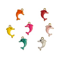 Ατσάλινο στοιχείο δελφίνι με σμάλτο-κρεμαστό