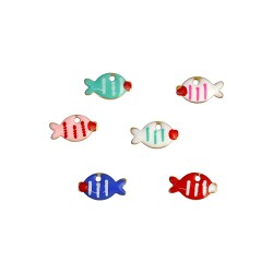 Ατσάλινο στοιχείο ψάρι με σμάλτο-κρεμαστό