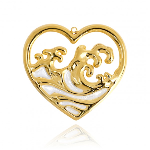 Ατσάλινο στοιχείο καρδιά με κύματα