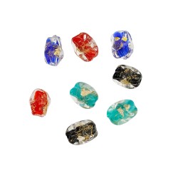 Μουράνο οβάλ στοιχείο με φύλλα χρυσού