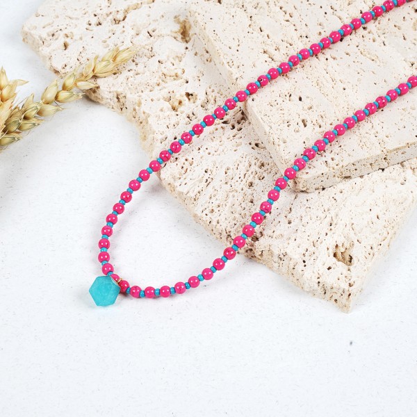 Χειροποίητο κολιέ με χαολίτη και νεφρίτη