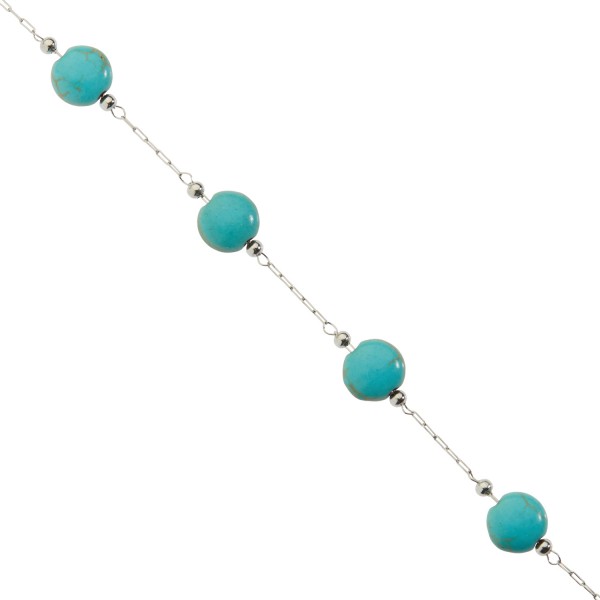 Κολιέ με ατσάλινη αλυσίδα και χαολίτη