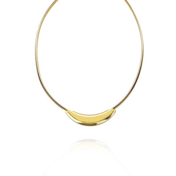 Κολιέ με ατσάλινη αλυσίδα και περαστό στοιχείο