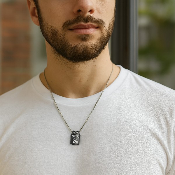Κολιέ με ατσάλινη αλυσίδα και στοιχείο