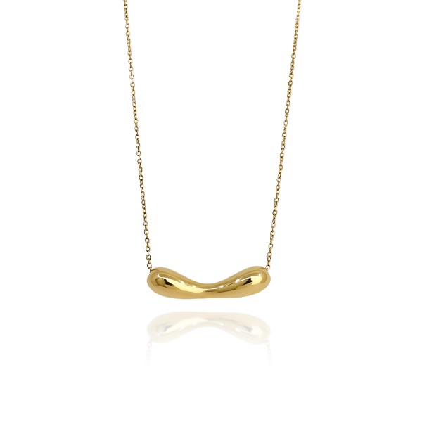 Κολιέ με ατσάλινη αλυσίδα και περαστό στοιχείο