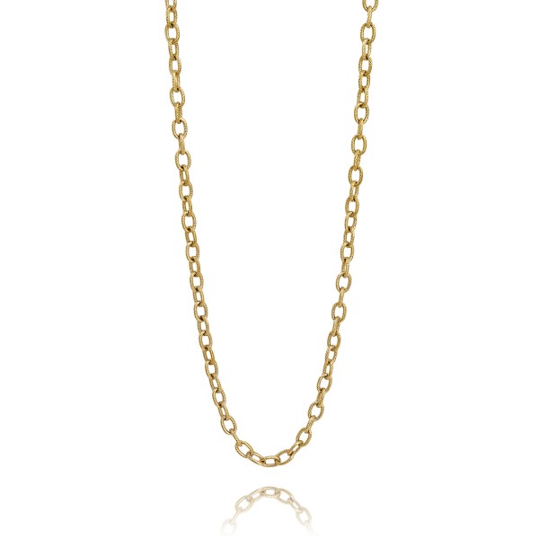 Κολιέ με ατσάλινη αλυσίδα με οβάλ κρίκο