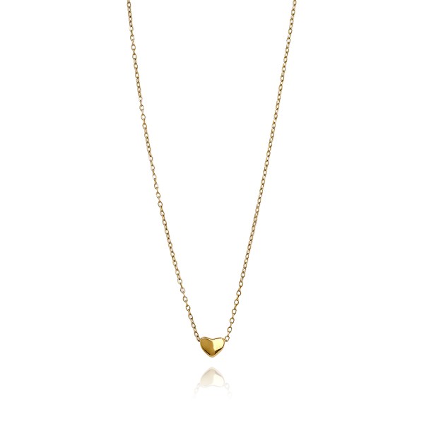 Κολιέ με ατσάλινη αλυσίδα και περαστή καρδιά