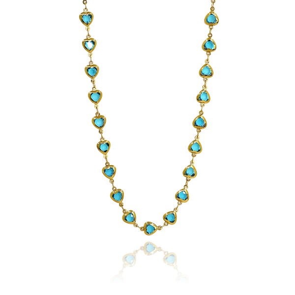 Κολιέ με ατσάλινες διάφανες καρδιές