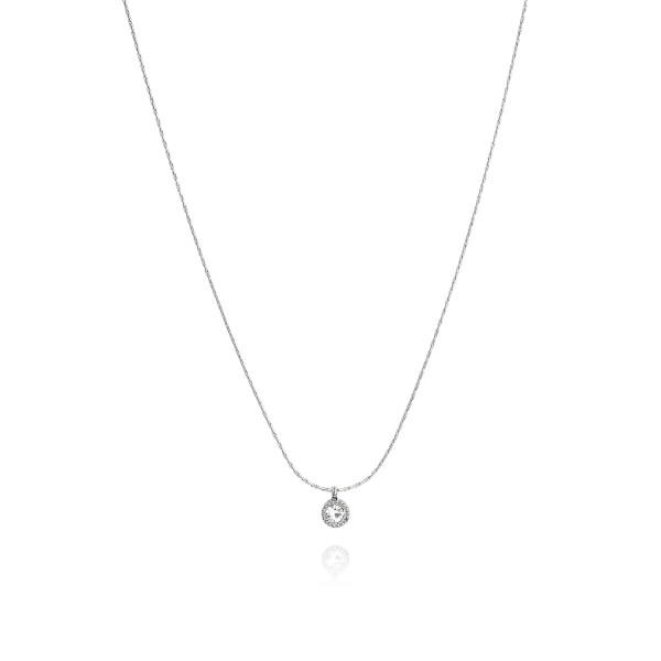 Κολιέ με ατσάλινη αλυσίδα και στοιχείο με στρας