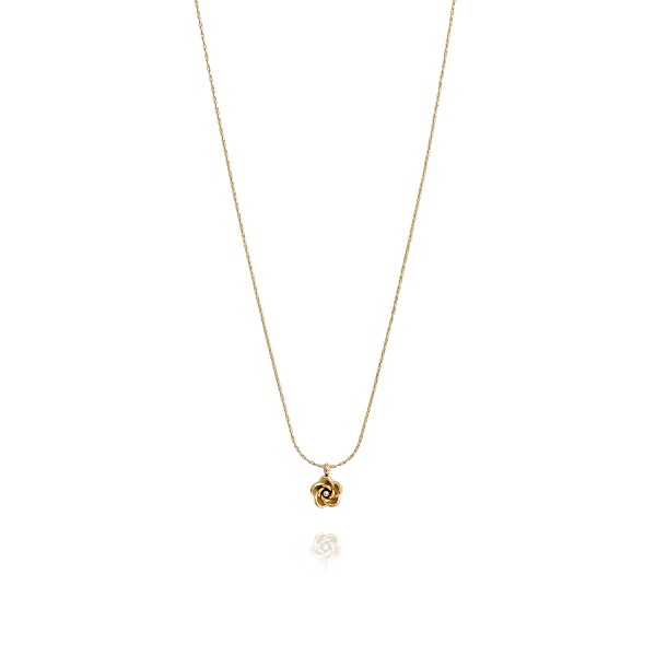 Κολιέ με ατσάλινη αλυσίδα και στοιχείο λουλούδι