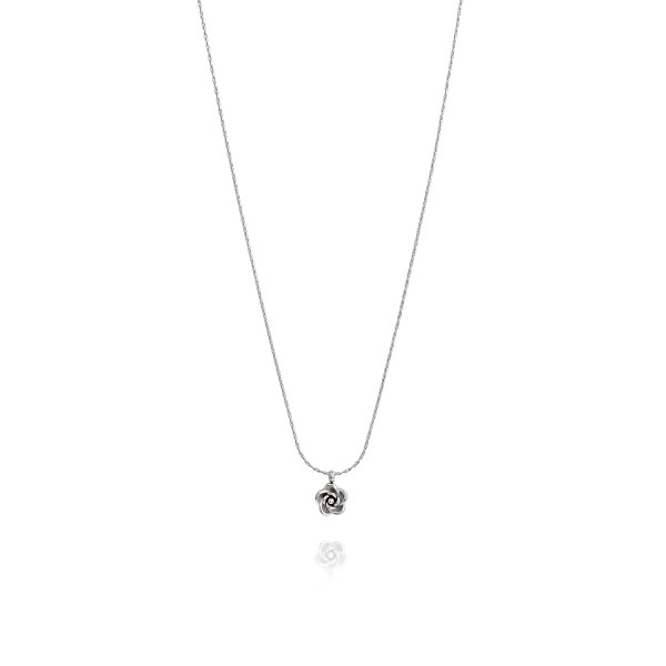 Κολιέ με ατσάλινη αλυσίδα και στοιχείο λουλούδι