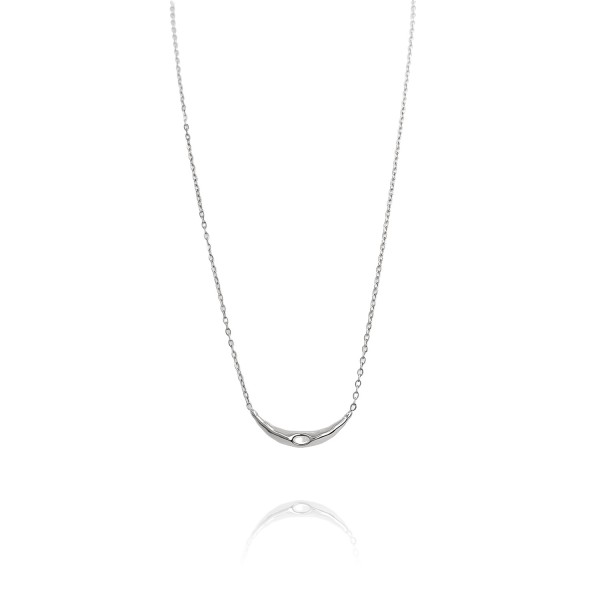 Κολιέ με ατσάλινη αλυσίδα και στοιχείο λαιμαριά