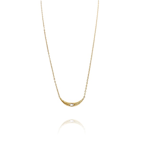 Κολιέ με ατσάλινη αλυσίδα και στοιχείο λαιμαριά