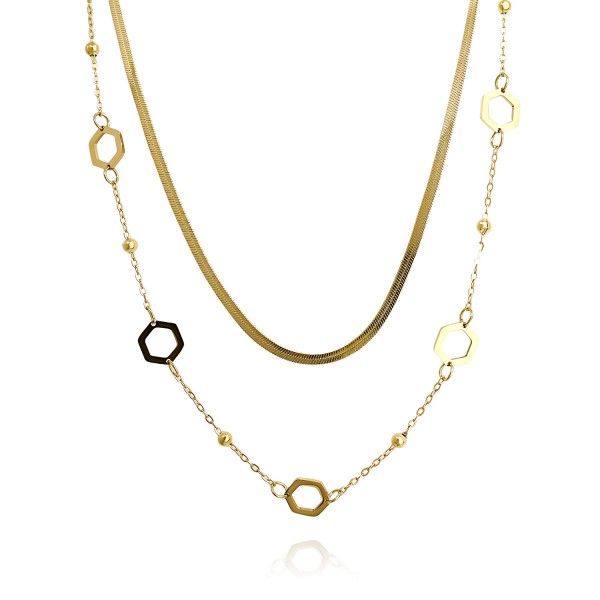 Κολιέ διπλό με ατσάλινη αλυσίδα