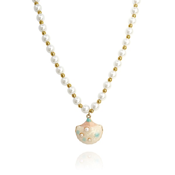 Κολιέ με πέρλες και ατσάλινα στοιχεία