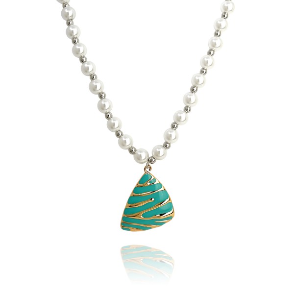 Κολιέ με πέρλες και ατσάλινα στοιχεία