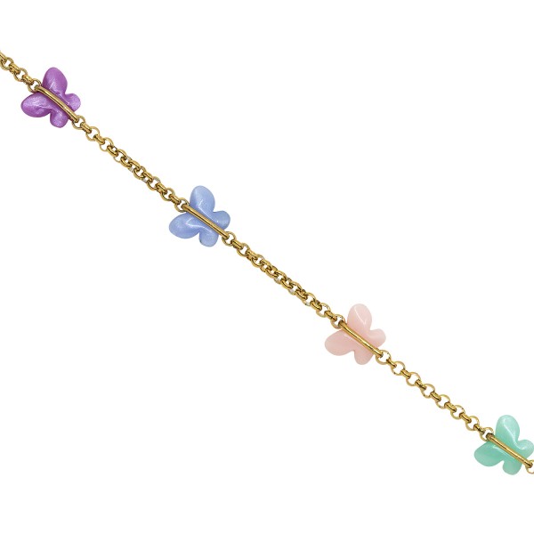 Ατσάλινη αλυσίδα ροζάριο με πεταλούδες