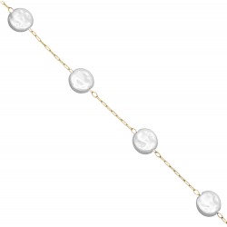 Ατσάλινη αλυσίδα με ακρυλικό στρογγυλό πλακέ στοιχείο