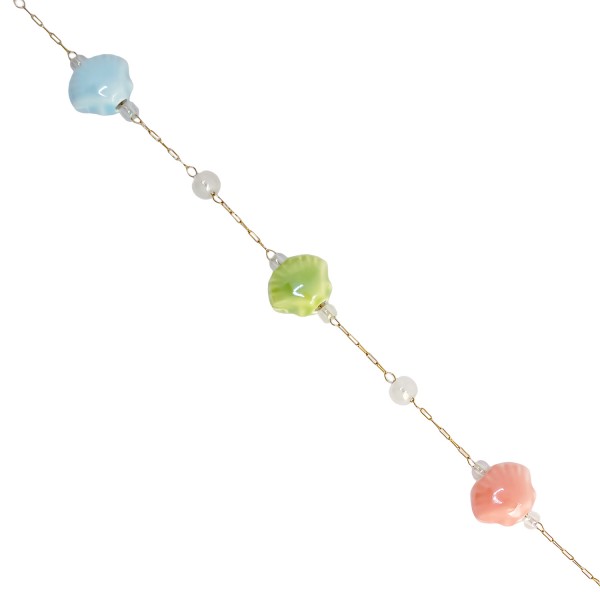 Ατσάλινη αλυσίδα ροζάριο με κεραμικές αχιβάδες