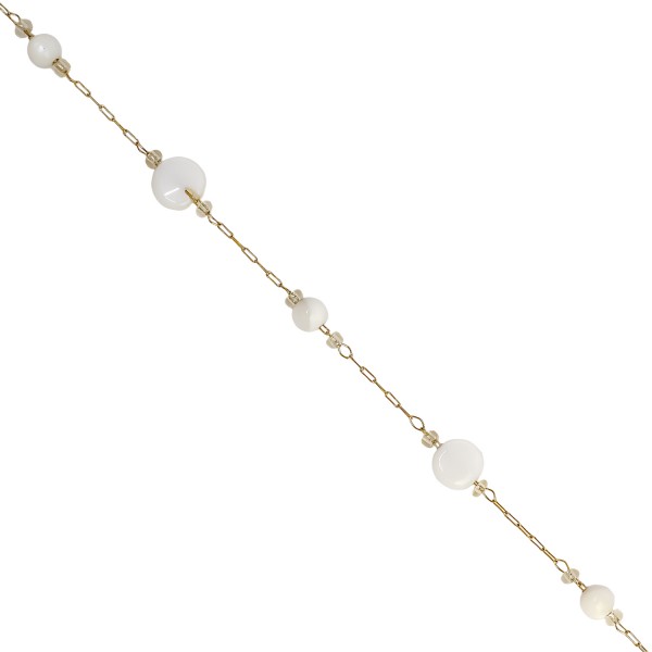 Ατσάλινη αλυσίδα ροζάριο με στρογγυλά πλακέ στοιχεία