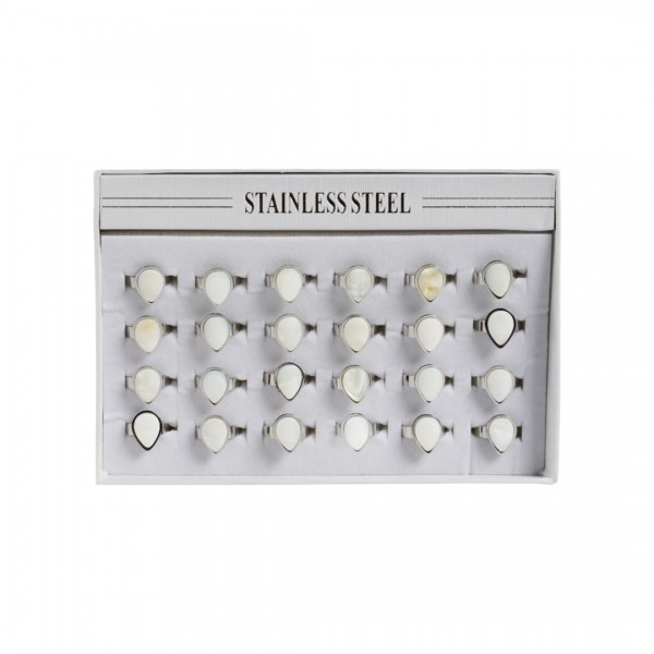 Ατσάλινο δαχτυλίδι με ημιπολύτιμη πέτρα