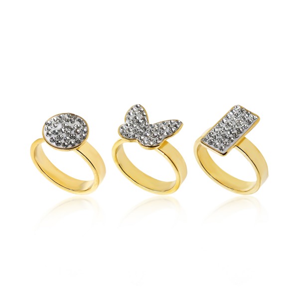 Ατσάλινο δαχτυλίδι με στρας