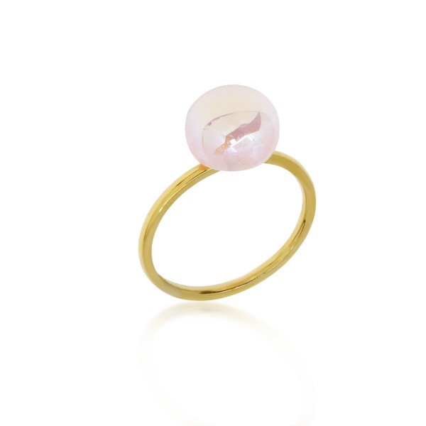 Ατσάλινο δαχτυλίδι με πέρλα