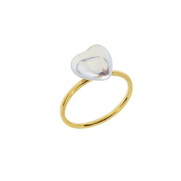 Ατσάλινο δαχτυλίδι με καρδιά