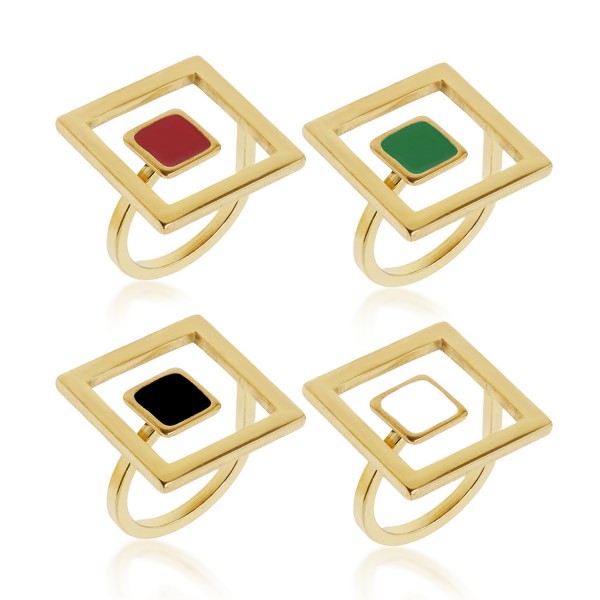 Ατσάλινο δαχτυλίδι με σμάλτο