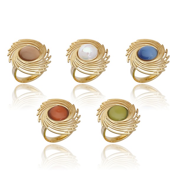 Ατσάλινο δαχτυλίδι με μάτι γάτας