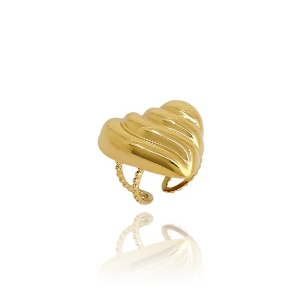 Ατσάλινο δαχτυλίδι με καρδιά