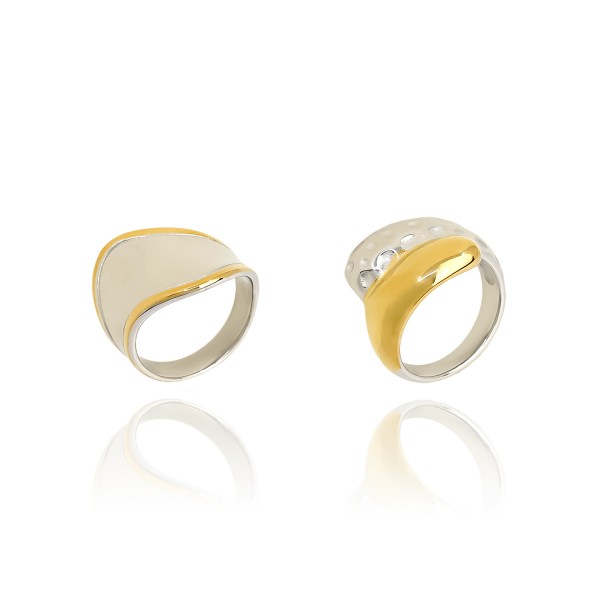 Ατσάλινο δαχτυλίδι διχρωμο