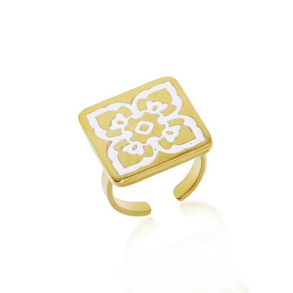 Ατσάλινο δαχτυλίδι με δαντελωτό σχέδιο