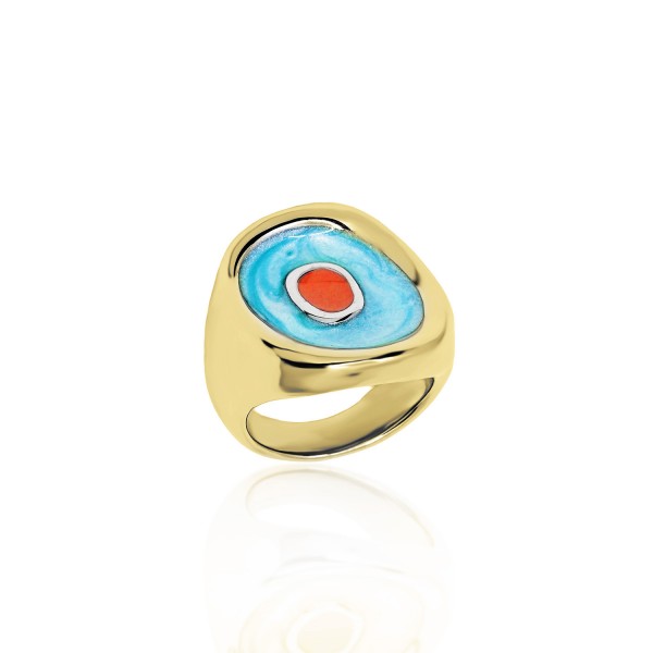 Ατσάλινο δαχτυλίδι με σχέδιο μάτι