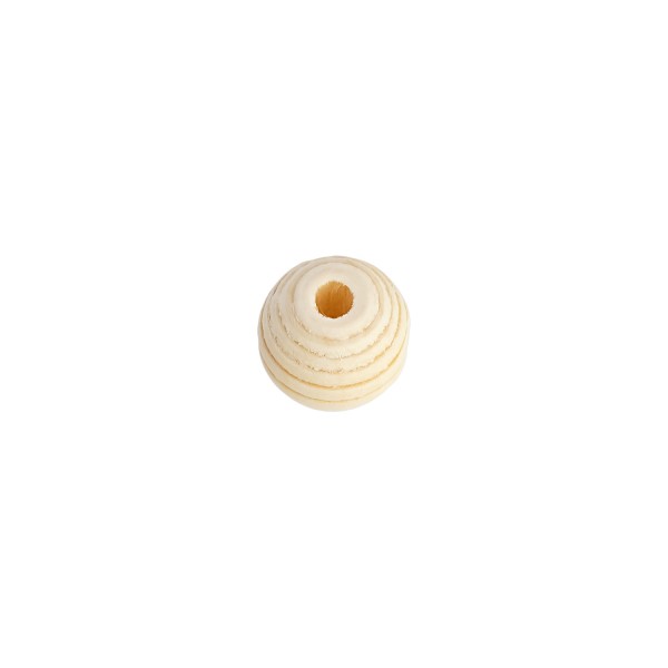 Ξύλινη χάντρα με 4mm τρύπα με ραβδώσεις