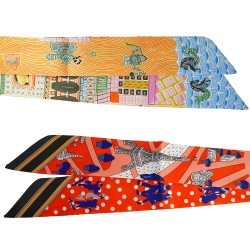 Μεταξωτό φουλάρι με αναγλυφα σχήματα