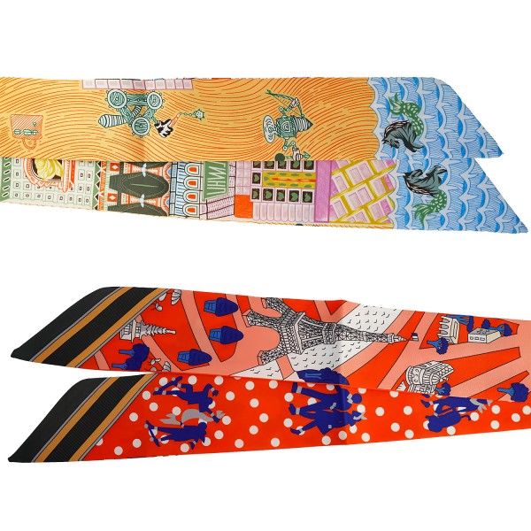 Μεταξωτό φουλάρι με αναγλυφα σχήματα